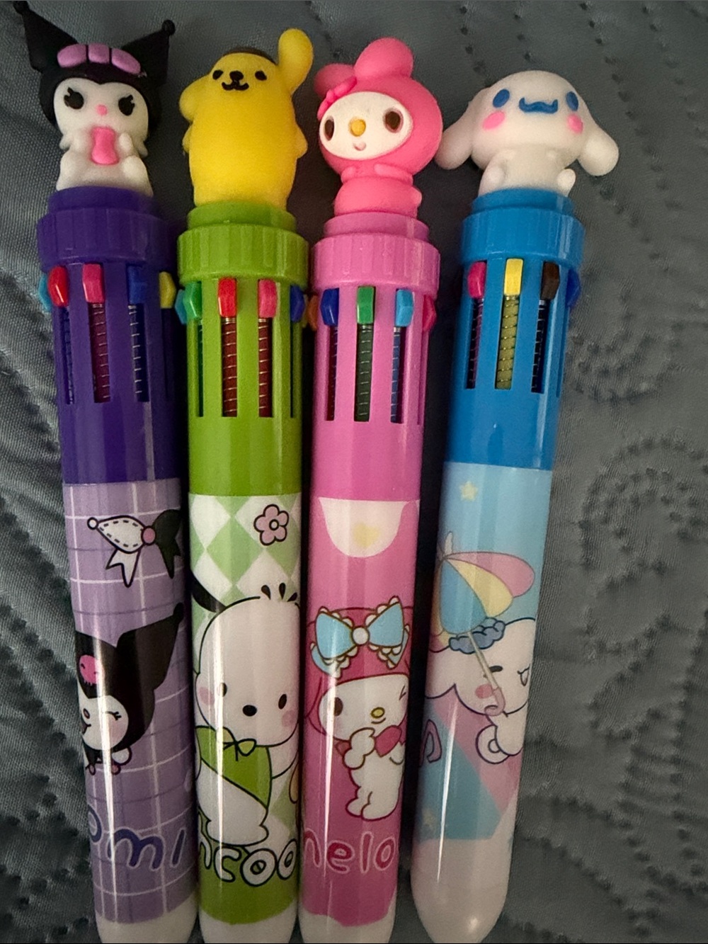 Sanrio Multicolor Character Retractable Pens - Purple, Green, Pink, Blue